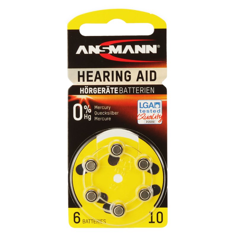 ANSMANN piles pour appareils auditifs 13 PR-48, 1,4 volt, 6 pièces