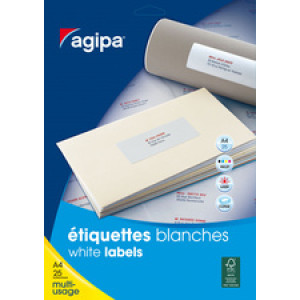 agipa universele etiketten, 50×20 mm, wit, 1400 stuks