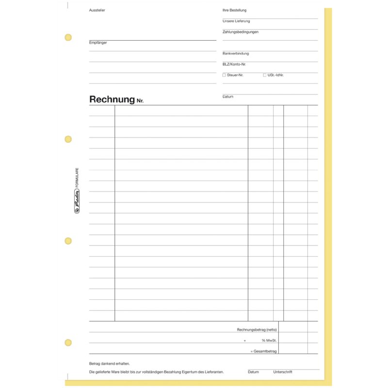 herlitz factuurboek, A5, zelfcopiërend, 80 vel