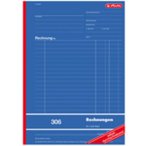 herlitz formulierboek Rechnung 306, A4, wit/geel, 2 x 40 vel
