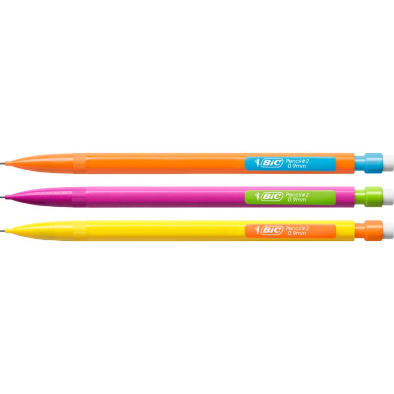 BIC Matic STRONG mechanical pencil, 0.9 mm, push-button lead advance, integrated eraser