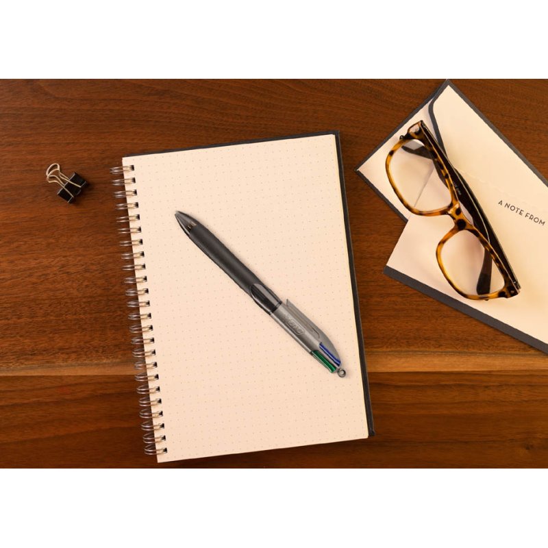 Bic stylo 4 Couleurs Greepmulti, rechargeable, 4 couleurs, cannelé