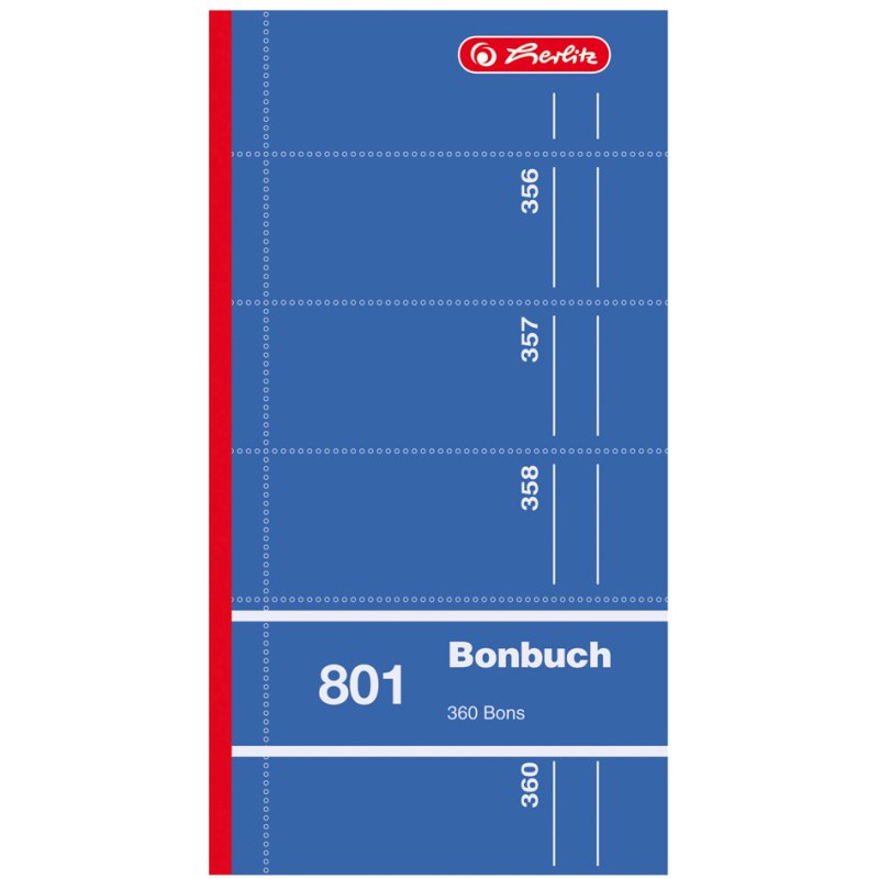herlitz formulierenboek Bonnen, herbruikbaar, 90×198 mm, gesorteerd