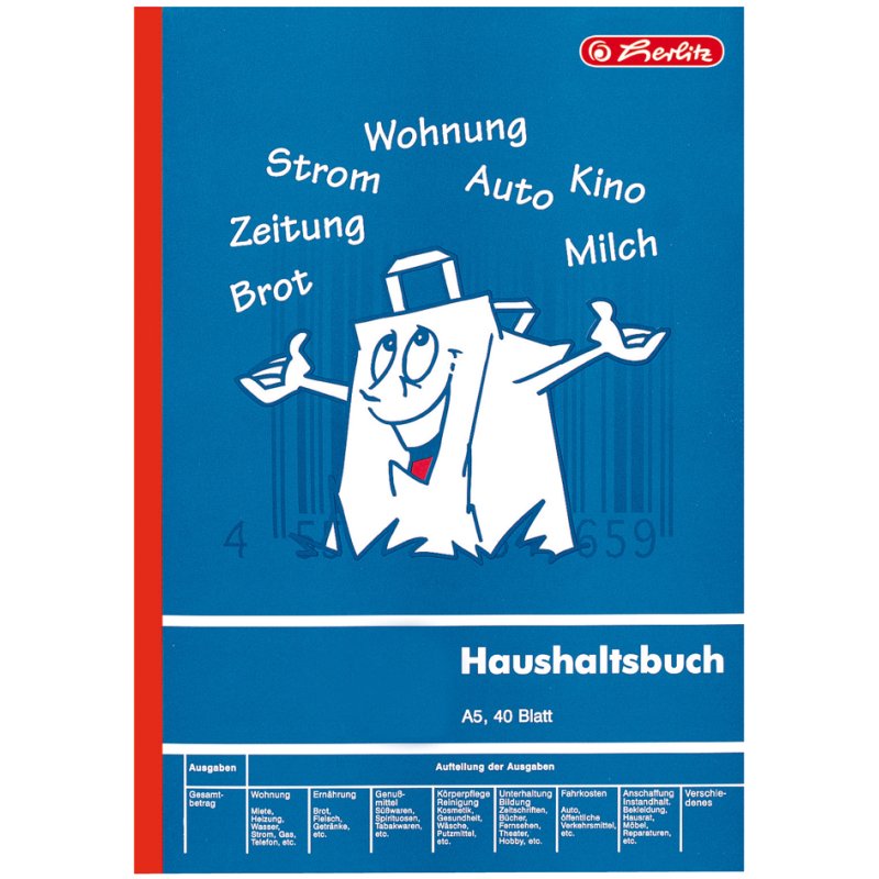 herlitz huishoudboek, A5, 40 bladzijden