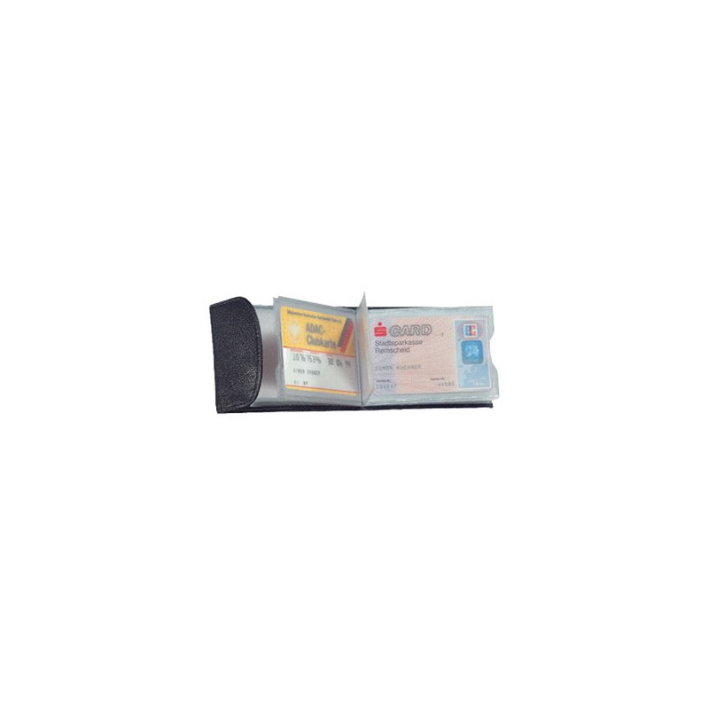 Alassio creditcard- en visitekaarthouder, leer, zwart, 105×75 mm