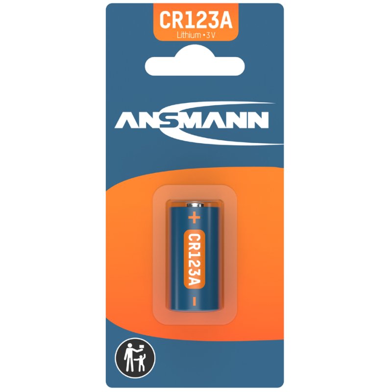 ANSMANN lithium fotobatterij CR123A, 3 volt, 1500 mAh