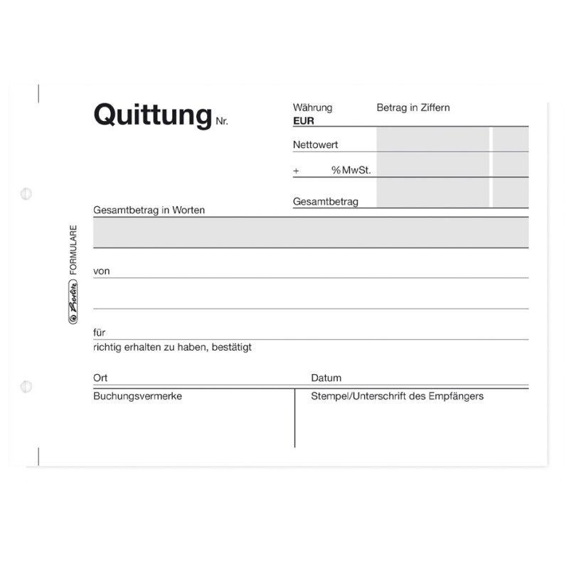 herlitz formulierenboek Kwitantie 403, A6, 2 × 50 vellen