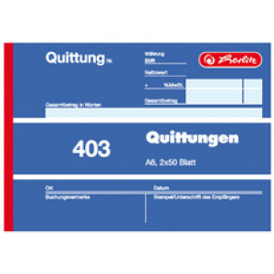 herlitz formulierboek Quittung 401, DIN A6, 50 vel
