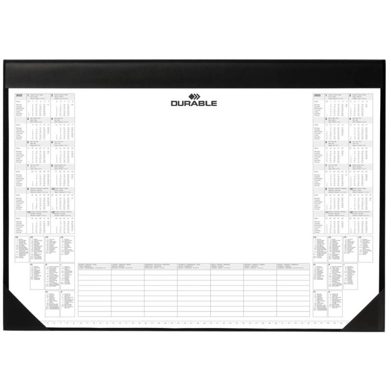 DURABLE sous-main avec bloc calendrier, noir, 590×420 mm