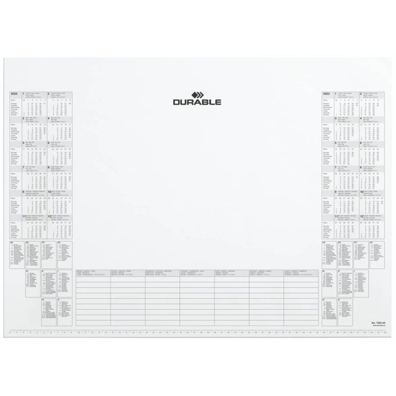 DURABLE sous-main avec bloc calendrier, noir, 590×420 mm