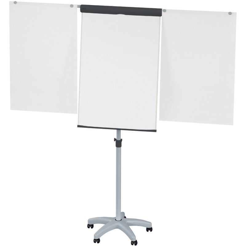 MAUL flipchart mobil standard plus, gris, magnétique, hauteur réglable, 5 roulettes