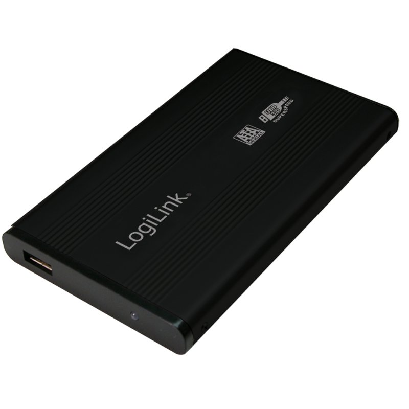 LogiLink Boîtier disque dur SATA 2,5 pouces, USB 3.0, noir, aluminium