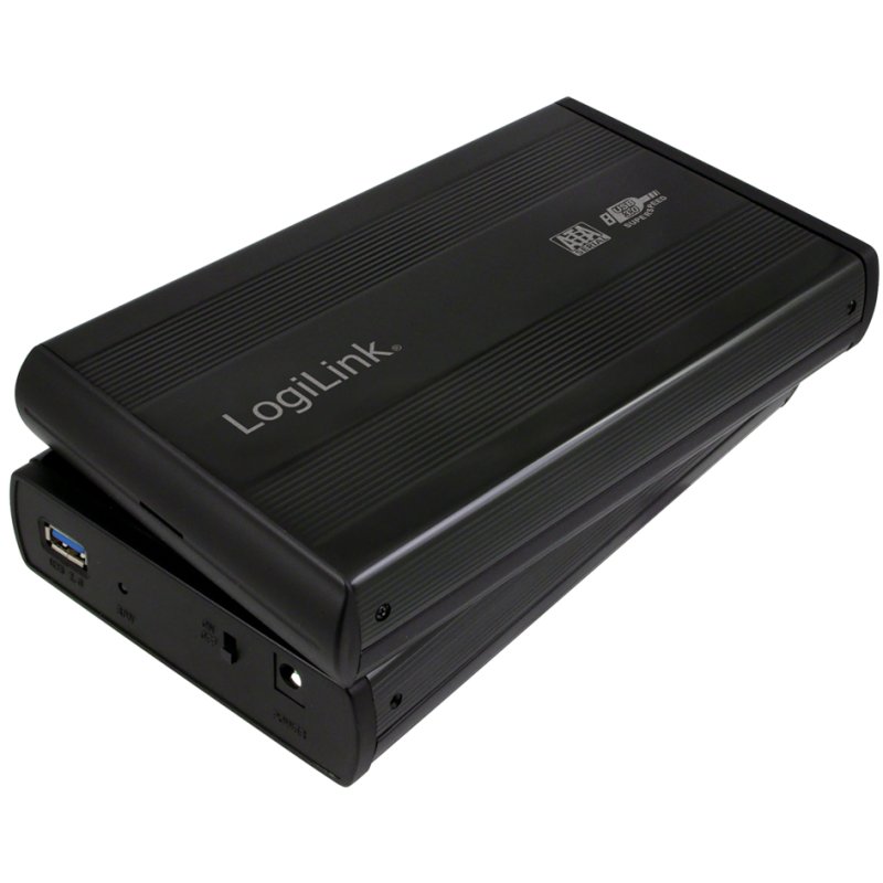 LogiLink Boîtier disque dur 3,5 pouces SATA, USB 3.0, noir, aluminium