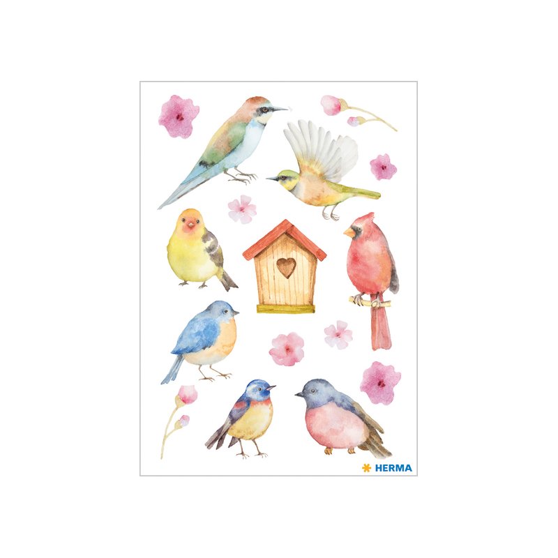 HERMA stickers de décoration Oiseaux, papier, permanent, 3 feuilles x 10 pièces