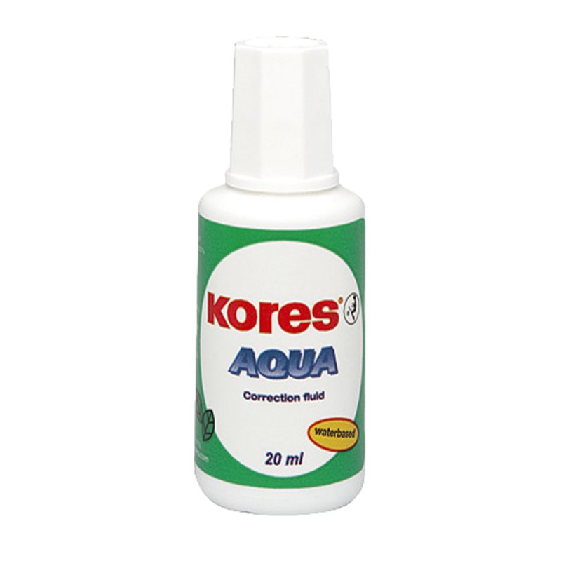 Kores correctievloeistof AQUA, waterbasis, wit, 20 ml