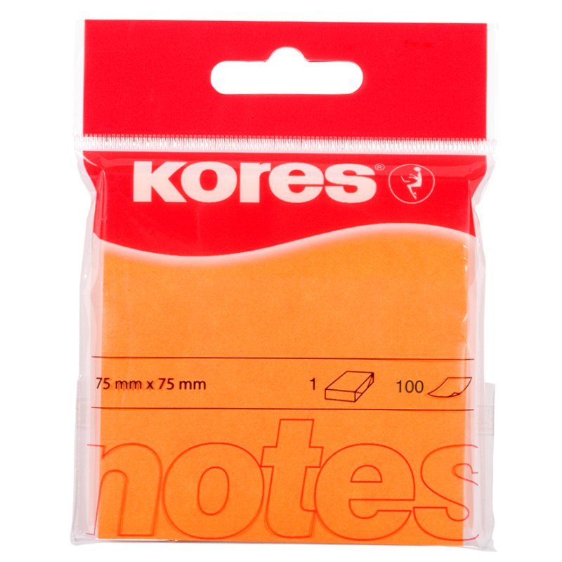 Kores notes adhésives NEON NOTES N4, 75×75 mm, vert, 100 feuilles