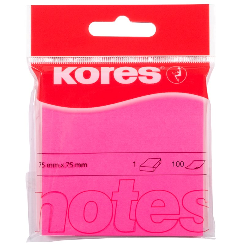Kores notes adhésives NEON NOTES N4, 75×75 mm, vert, 100 feuilles