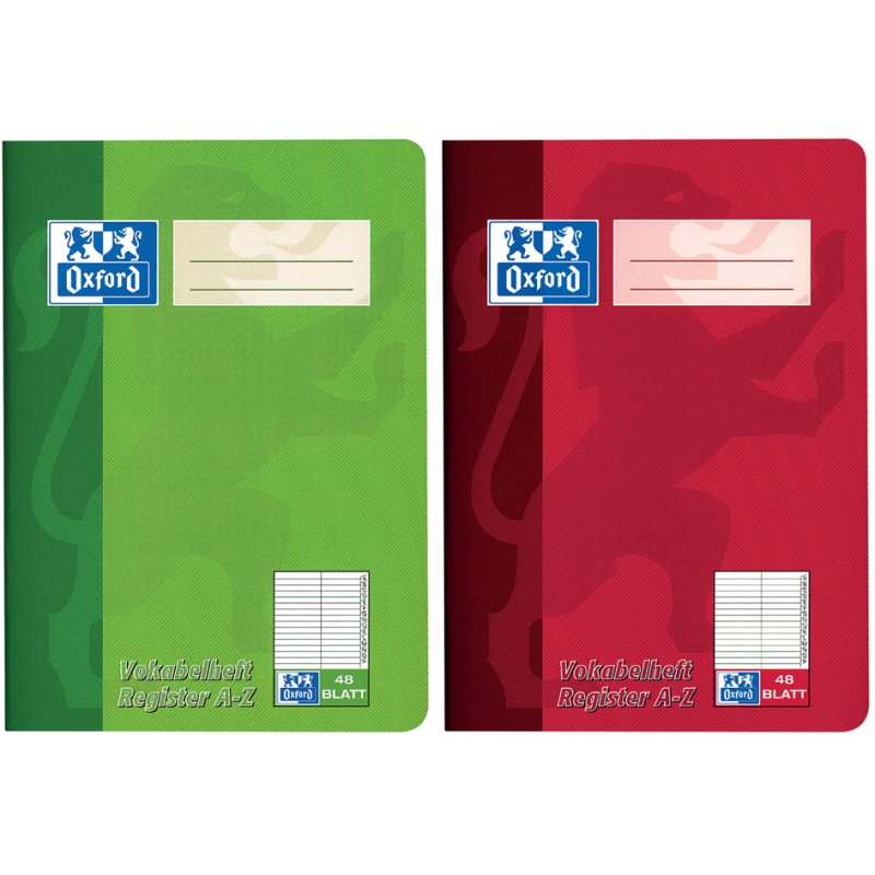 Oxford vocabulary notebook with index, A5, 2-column, 48 sheets