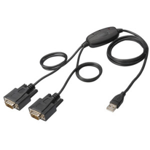 DIGITUS USB 2.0 naar 2x seriële adapter, 1 Mbps, zwart, 1,5 m