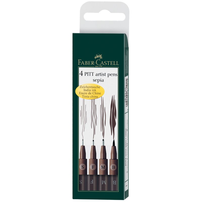 Faber-Castell PITT artist pen marker set, 4 pieces