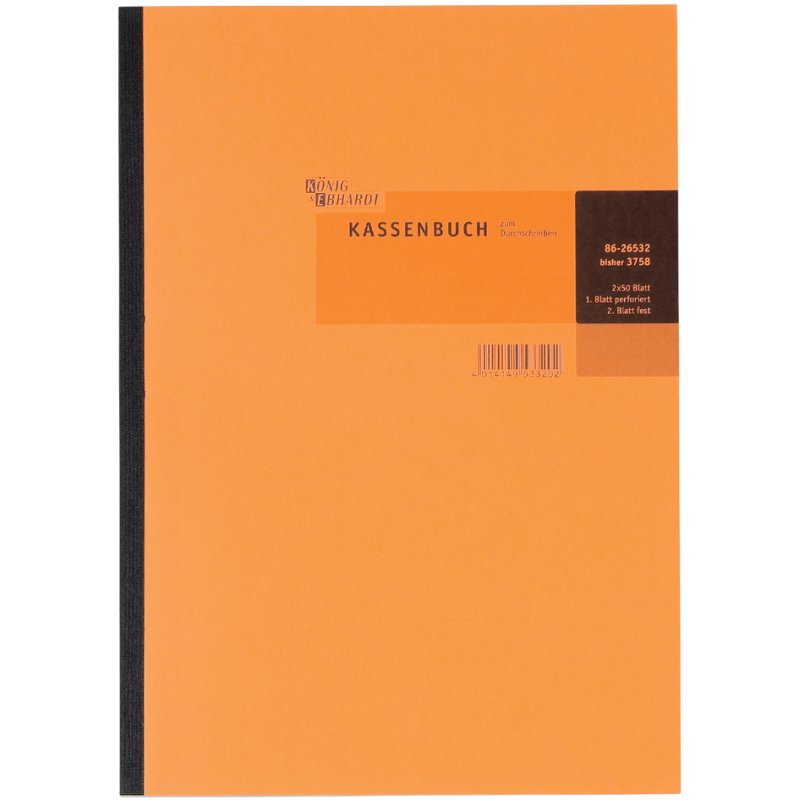 KÖNIG & EBHARDT money book A4, gross bookings, 50 sheets, white/yellow