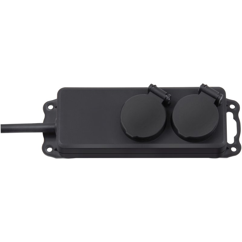 brennenstuhl industrie stekkerdoos 2-voudig, buitengebruik IP44, zwart, 2 m kabel