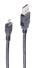 shiverpeaks USB 2.0 kabel USB-A naar Micro USB-B, zwart, 3 meter