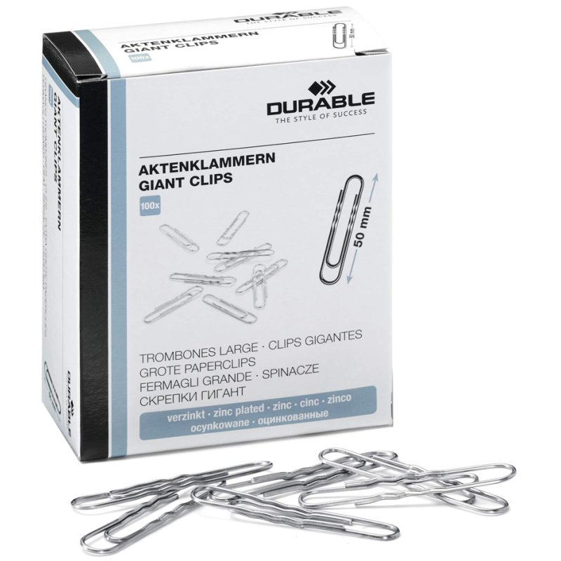 DURABLE paper clips 77 mm, 100 pieces