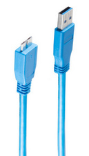 shiverpeaks USB 3.0 Micro kabel, USB-A naar Micro USB-B, blauw, 0,5 m
