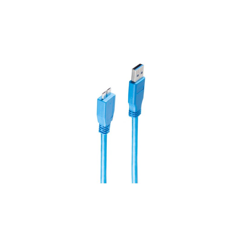 shiverpeaks Câble USB 3.0 micro USB-A vers micro USB-B, bleu, 1 mètre