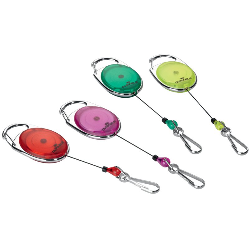 DURABLE porte-badge avec enrouleur, ovale, vert/transparent, 800 mm