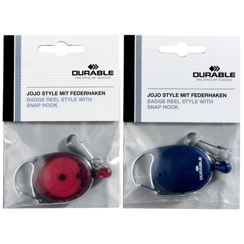 DURABLE porte-badge avec enrouleur, ovale, vert/transparent, 800 mm