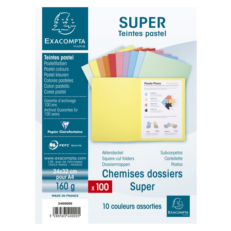 EXACOMPTA dossiermap SUPER 160, A4, lichtgroen, 100 stuks