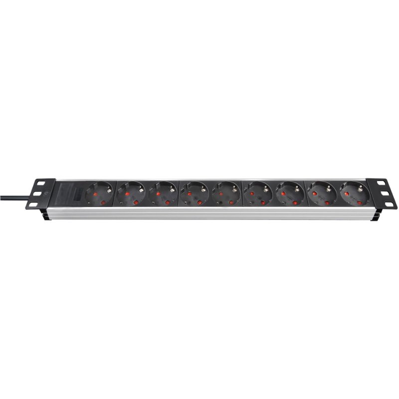 brennenstuhl 19 inch stekkerdoos Alu-Line, 9-voudig, 1 HE, aluminiumbehuizing