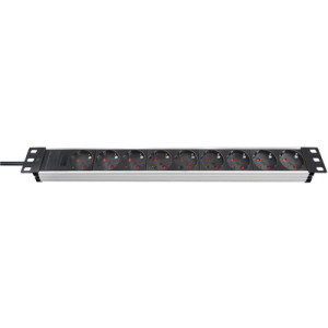 brennenstuhl 19 inch stekkerdoos Alu-Line, 9-voudig, 1 HE, aluminiumbehuizing