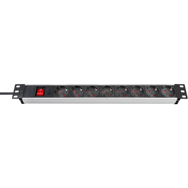brennenstuhl stekkerdoos Alu-Line 19 inch, 8-voudig, aluminium behuizing, 1 HE
