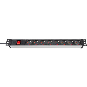 brennenstuhl stekkerdoos Alu-Line 19 inch, 8-voudig, aluminium behuizing, 1 HE