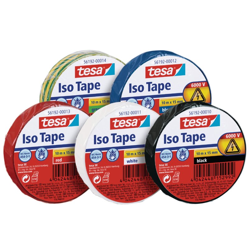 tesa ruban isolant, bleu, 15 mm × 10 m