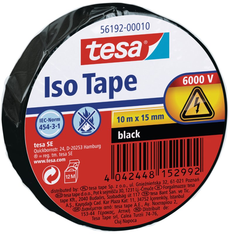 tesa ruban isolant, bleu, 15 mm × 10 m