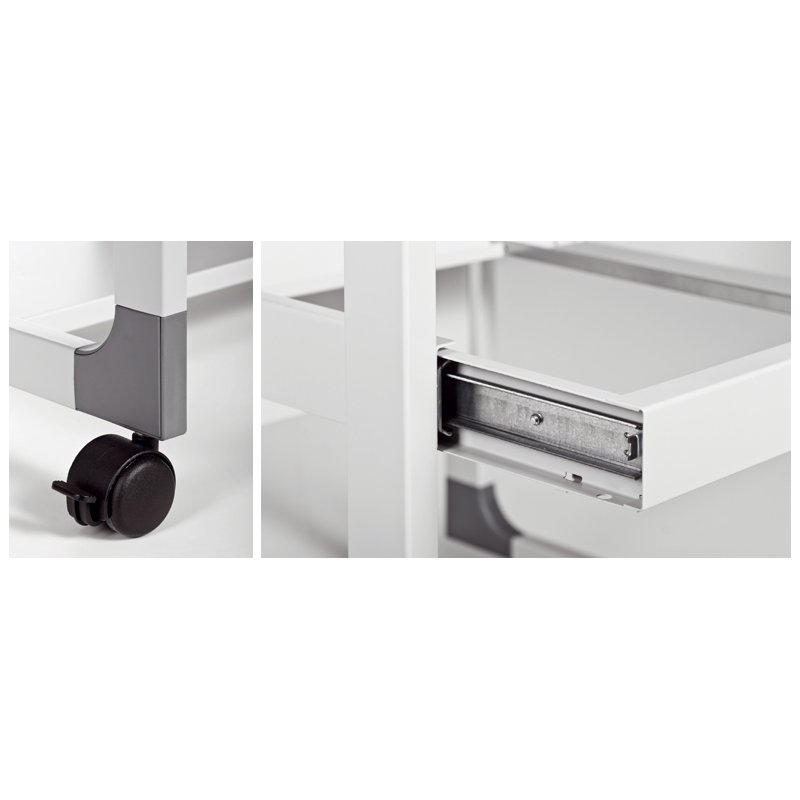 DURABLE computerwerkplek trolley 75, grijs, 75×53×77 cm