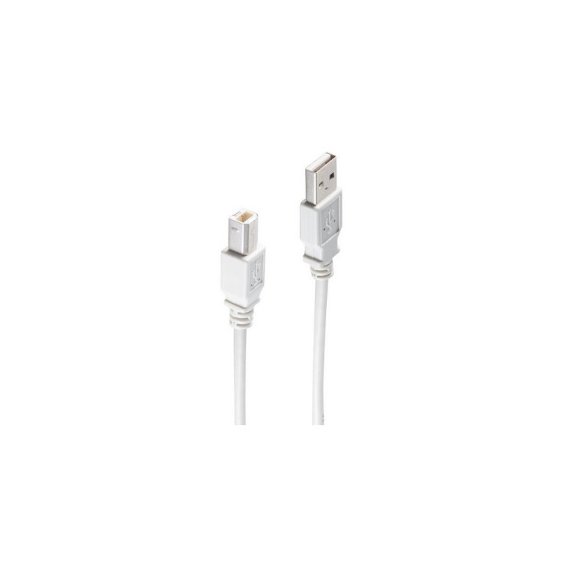 shiverpeaks USB 2.0 kabel A-stekker - B-stekker, 0,5 m, grijs