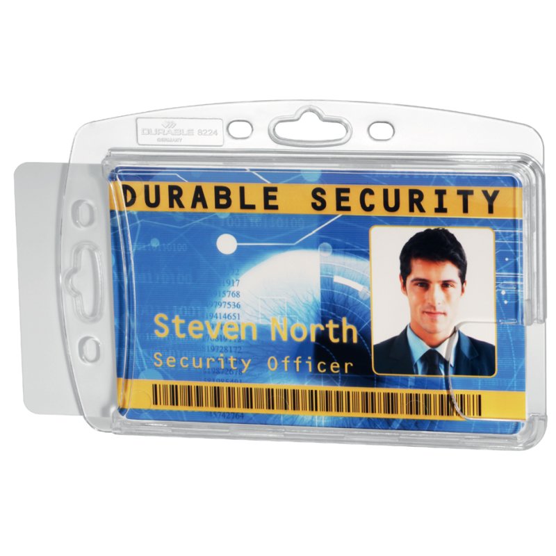 DURABLE porte-badges double, plastique dur, pour 2 cartes, 10 pièces