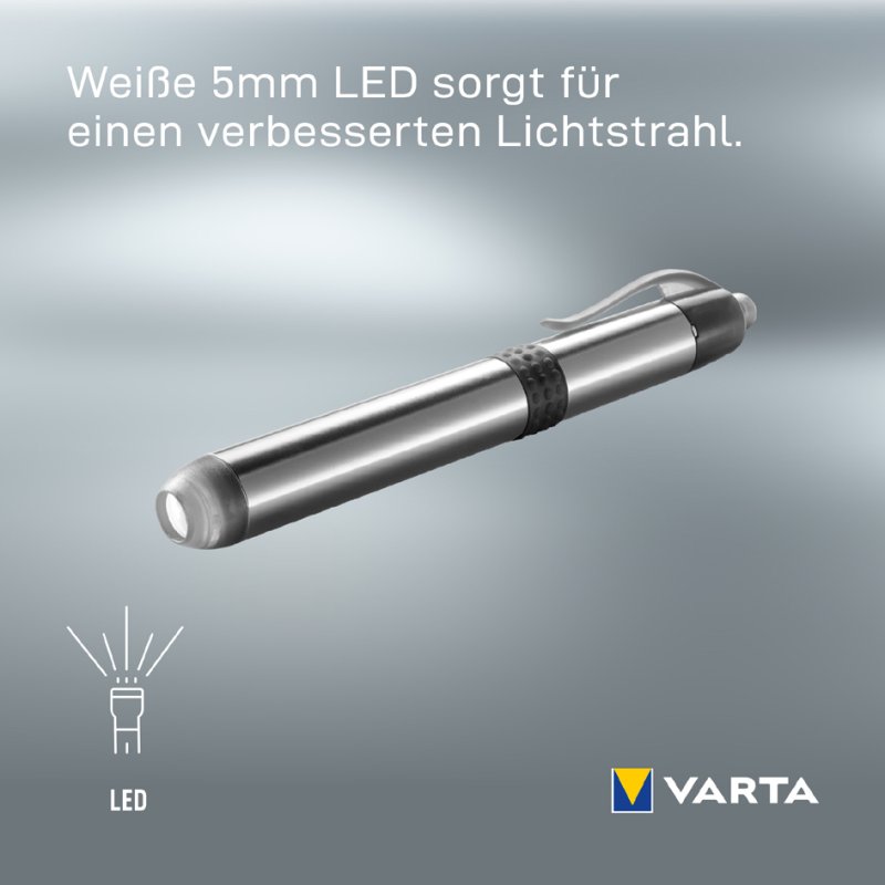 VARTA LED zaklamp pen light 1AAA, aluminium behuizing, inclusief batterij