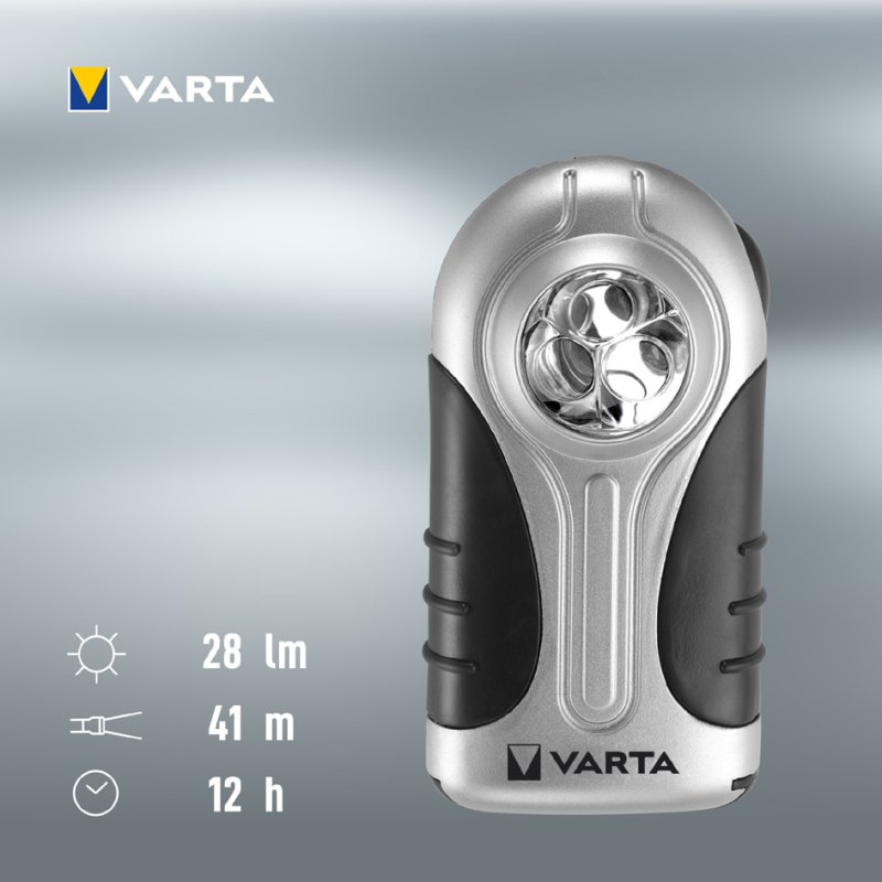 VARTA zaklamp LED Silver Light, 3×5 mm LED, zilver, inclusief 3×AAA batterijen