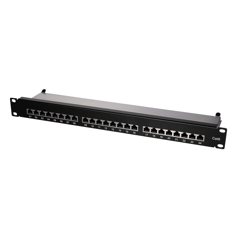 LogiLink Professional panneau de brassage 19 pouces Cat 6, gris clair, blindé, 24 ports, 1HE