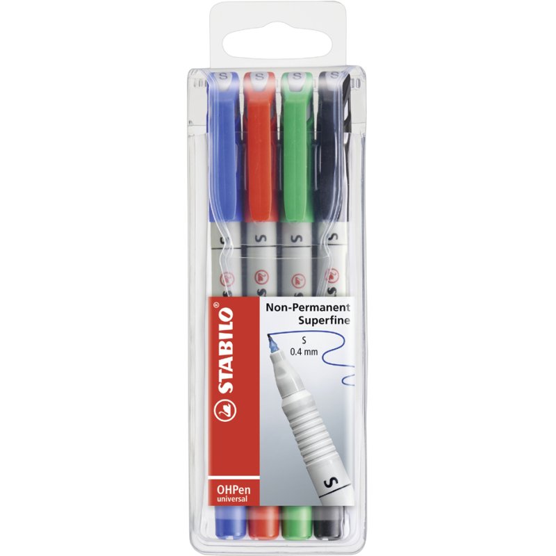 STABILO OHPen universal markers, base aqueuse, 8 pièces, 1,0 mm