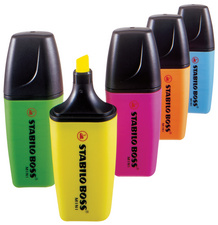 STABILO markeerstift BOSS MINI, geel, navulbaar, keilpunt 2,0-5,0 mm