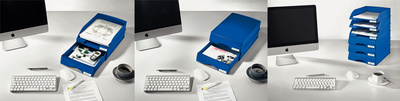 LEITZ documentenbak met lade Plus, A4, grijs, stapelbaar