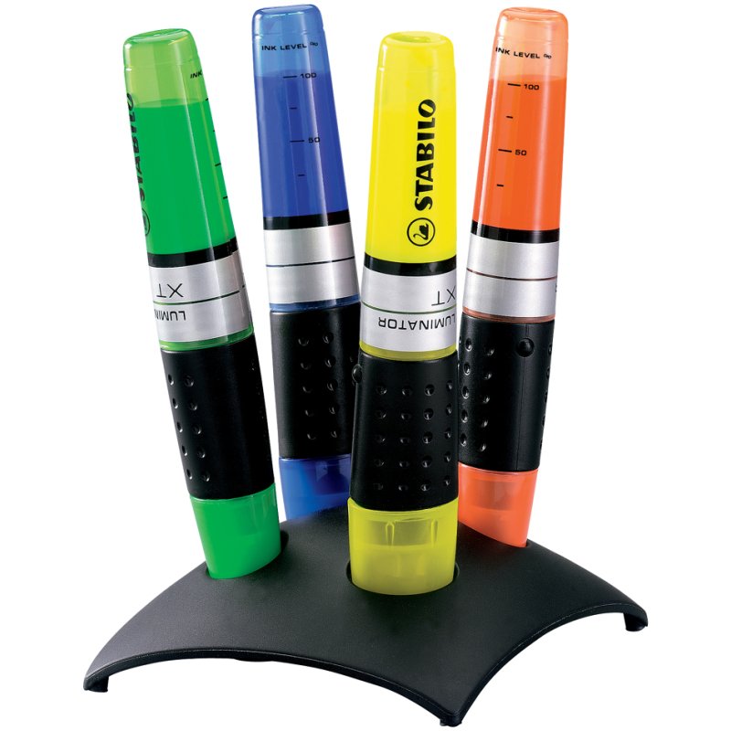 STABILO surligneur LUMINATOR, coffret 4 pièces standard, vert/bleu/orange/jaune