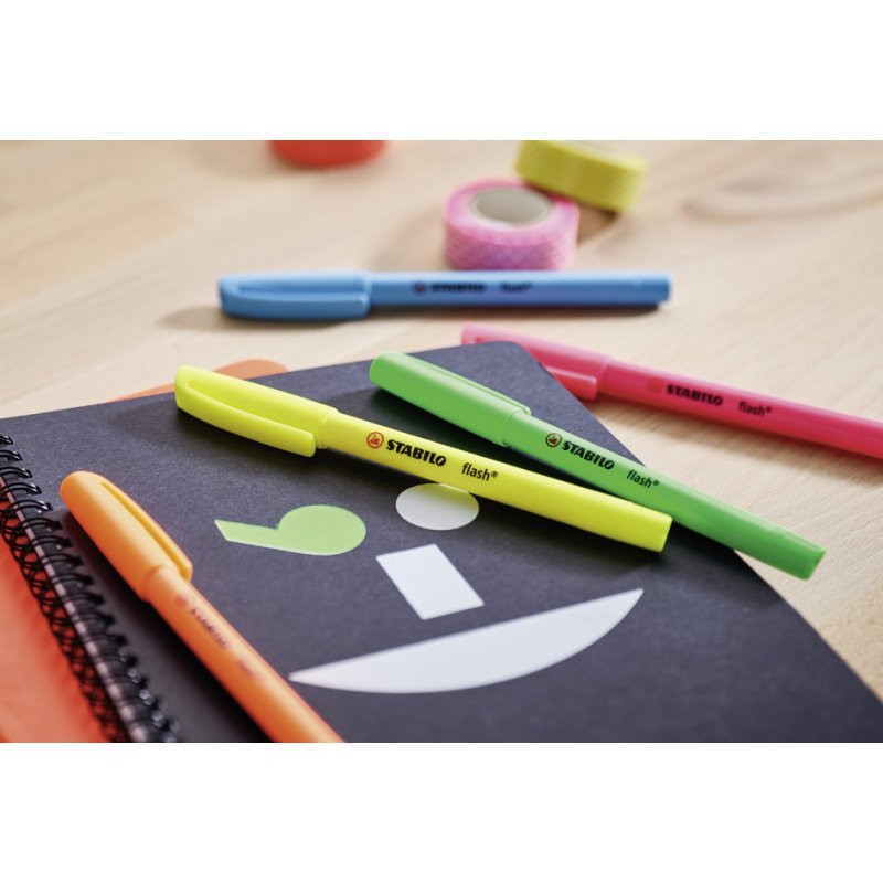 STABILO Flash highlighters, 6 pieces, assorted colours, pouch